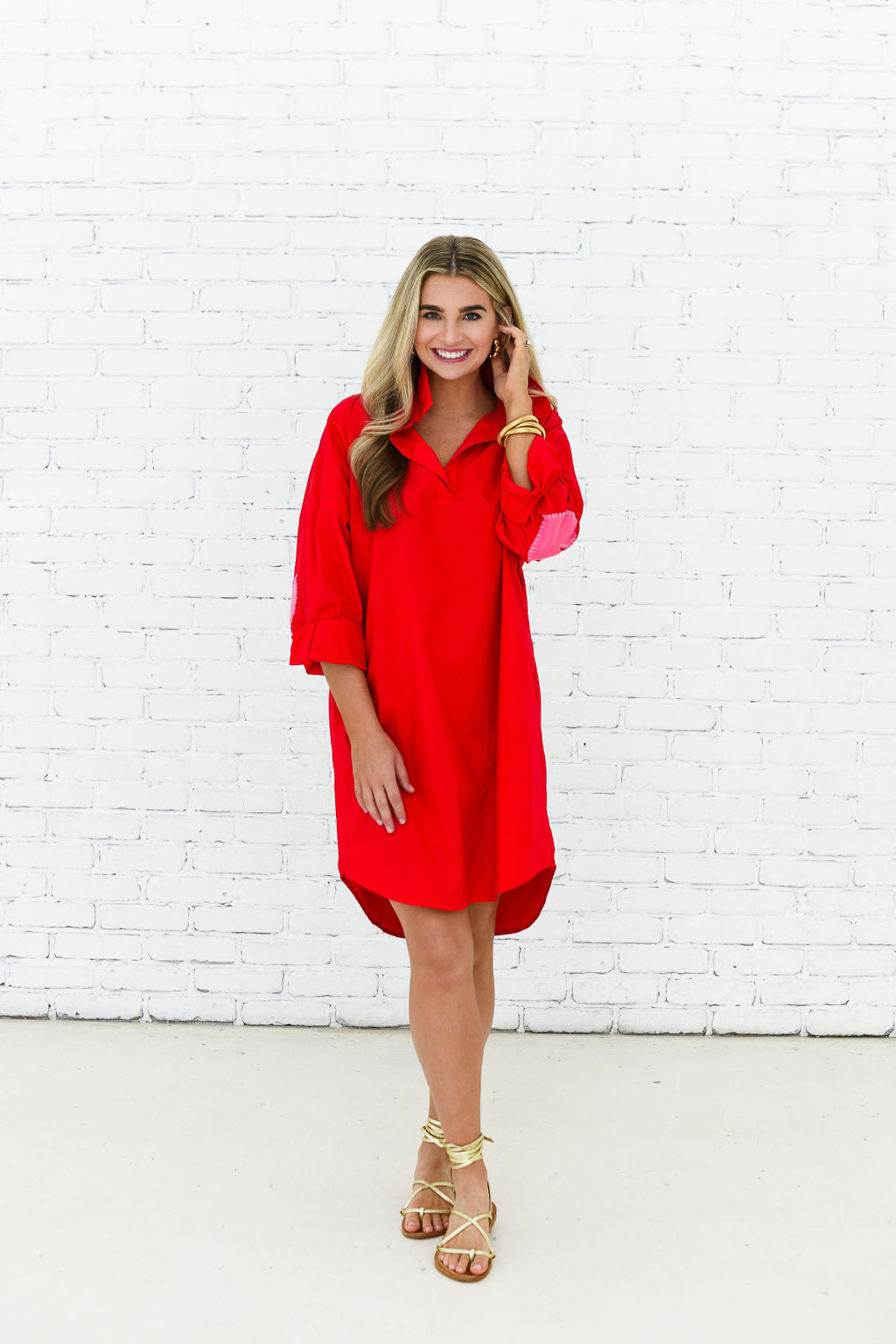 Preppy Dress Heart Elbow Red Preppy Dress Heart Elbow Red