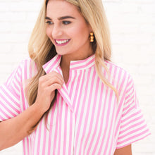 Load image into Gallery viewer, Caryn Lawn Margot Dress Pink Stripe