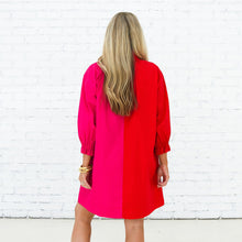 Load image into Gallery viewer, Caryn Lawn Kelsey Contrast Dress Red and Pink