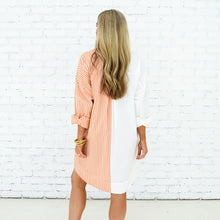 Load image into Gallery viewer, Caryn Lawn Stacey Stripe Contrast Dress Orange