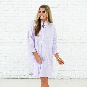 Caryn Lawn Kimberly Dress Opposite Gingham Lavender