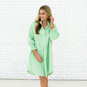 Caryn Lawn Kimberly Dress Opposite Gingham Green