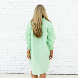 Caryn Lawn Kimberly Dress Opposite Gingham Green