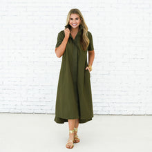 Load image into Gallery viewer, Caryn Lawn Millie Dress Long Olive