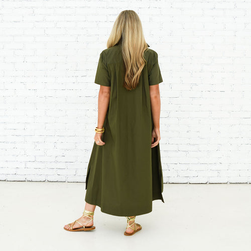 Caryn Lawn Millie Dress Long Olive