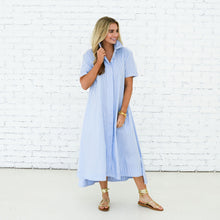 Load image into Gallery viewer, Caryn Lawn Millie Dress Long Blue Stripe