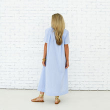 Load image into Gallery viewer, Caryn Lawn Millie Dress Long Blue Stripe