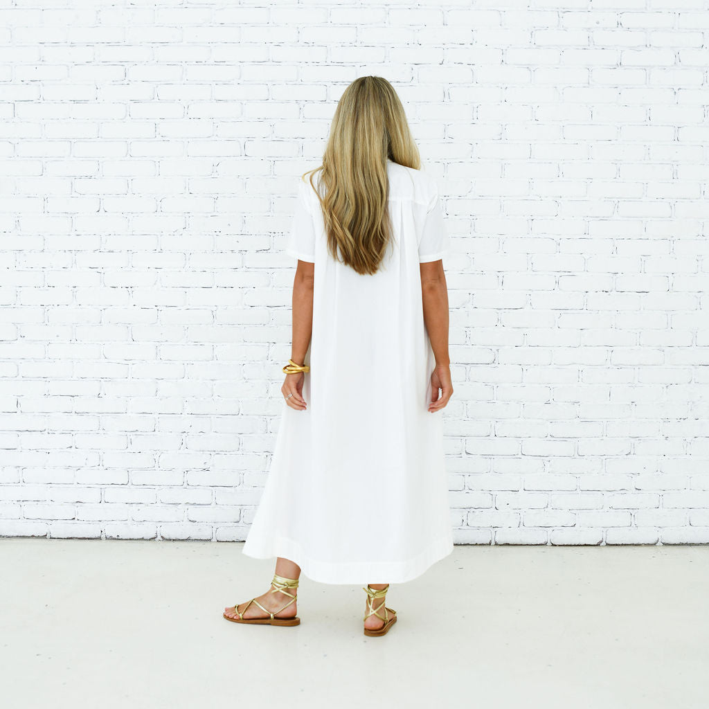 Caryn Lawn Millie Dress Long White
