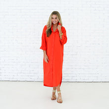 Load image into Gallery viewer, Caryn Lawn Piper Dress Long Orange