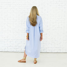 Load image into Gallery viewer, Caryn Lawn Piper Dress Long Blue Stripe