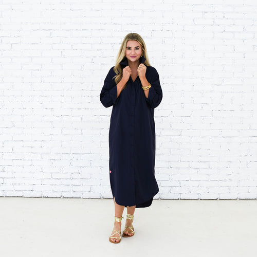 Caryn Lawn Piper Dress Long Navy