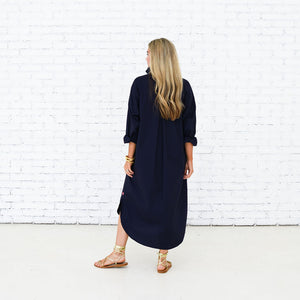 Caryn Lawn Piper Dress Long Navy