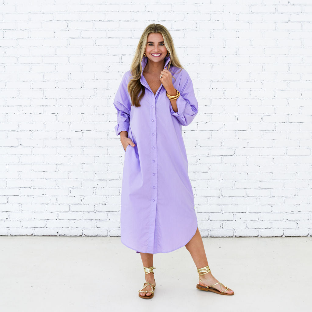 Caryn Lawn Piper Dress Long Lavender