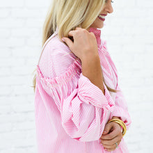 Load image into Gallery viewer, Caryn Lawn Miriam Top Pink Stripe