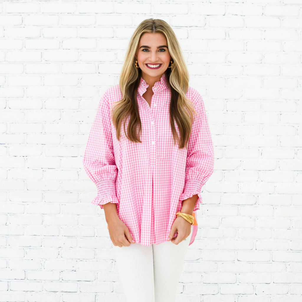 Caryn Lawn Kimberly Top Opposite Gingham Pink