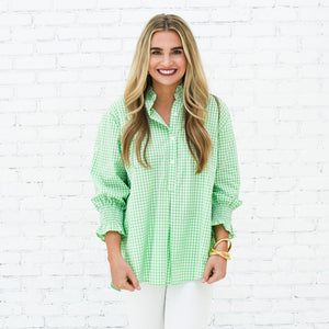 Caryn Lawn Kimberly Top Opposite Gingham Green