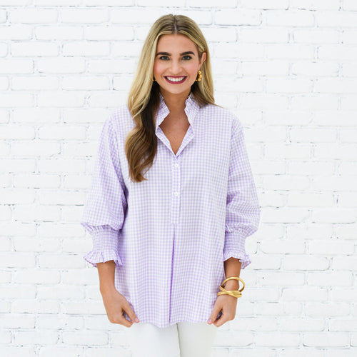 Caryn Lawn Kimberly Top Opposite Gingham Lavender