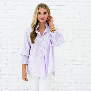 Caryn Lawn Kimberly Top Opposite Gingham Lavender