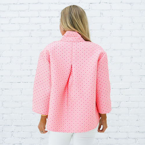 Caryn Lawn Jackie Jacquard Jacket Coral