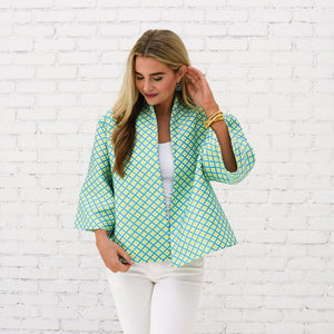 Caryn Lawn Jackie Jacquard Jacket Green