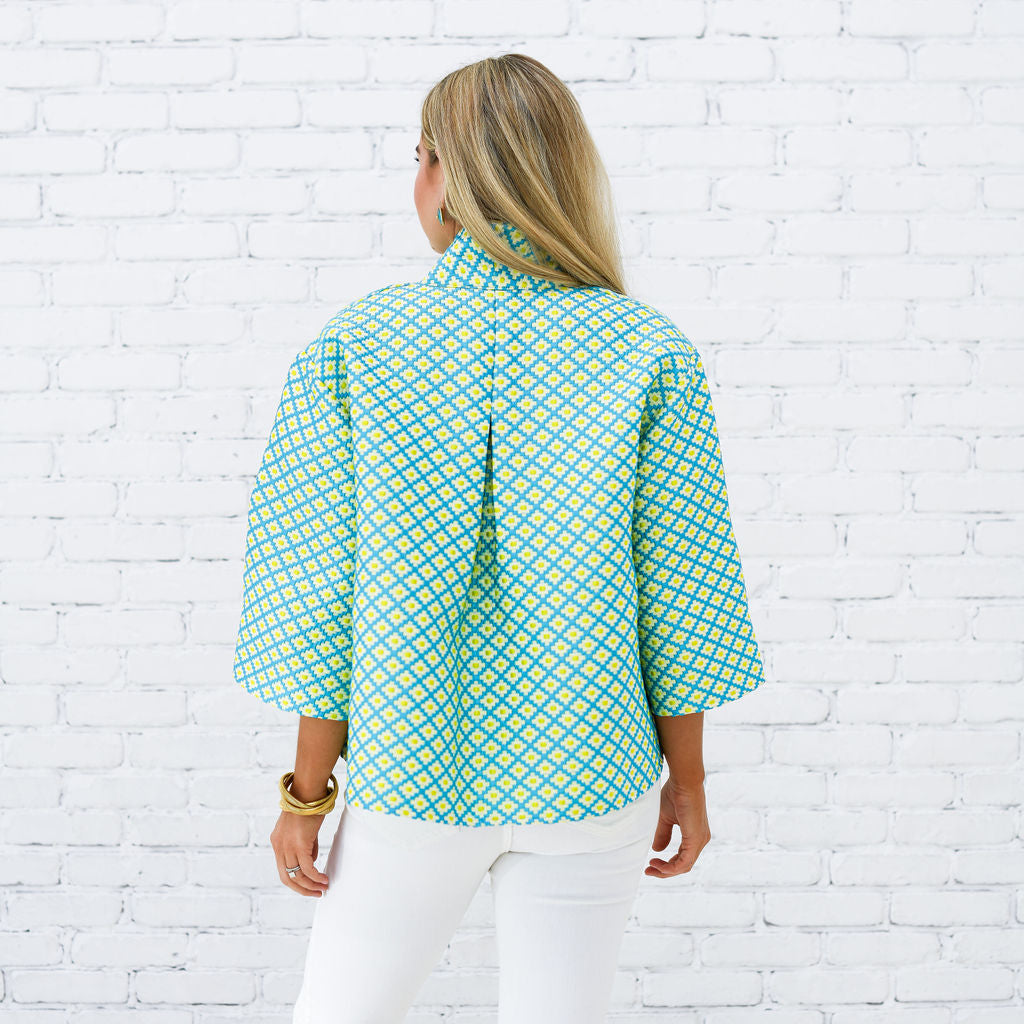 Caryn Lawn Jackie Jacquard Jacket Green