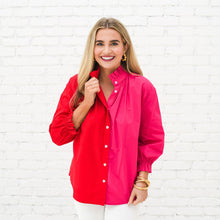 Load image into Gallery viewer, Caryn Lawn Kelsey Contrast Top Red and Pink