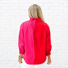 Load image into Gallery viewer, Caryn Lawn Kelsey Contrast Top Red and Pink