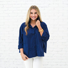 Load image into Gallery viewer, Caryn Lawn Abby Swing Heart Top Navy