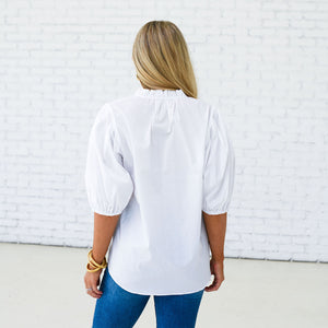 Caryn Lawn Anna Top White