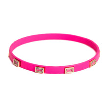 Load image into Gallery viewer, Caryn Lawn Coated Enamel CZ Bangle Hot Pink