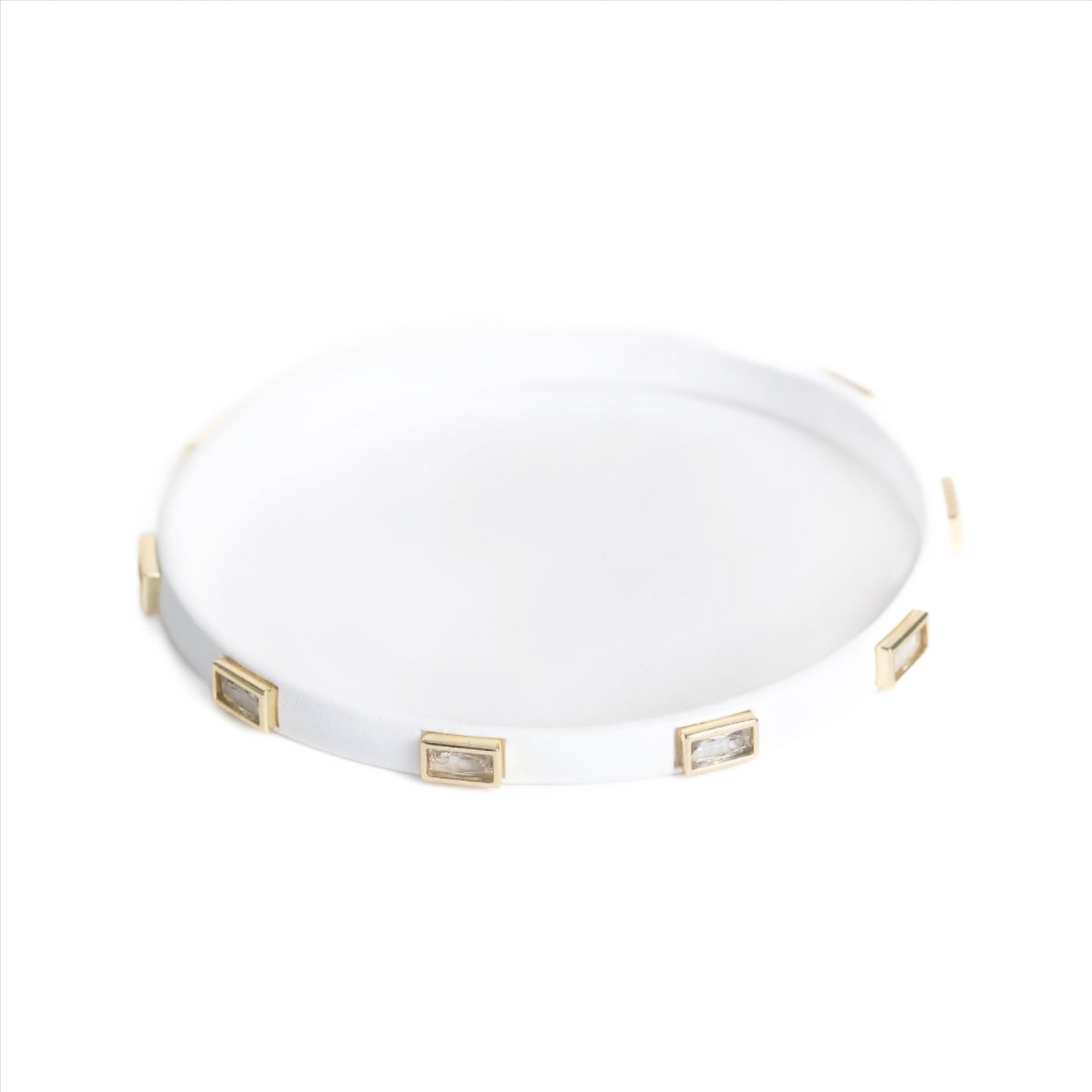 Caryn Lawn Coated Enamel CZ Bangle White