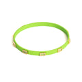 Caryn Lawn Coated Enamel CZ Bangle Green