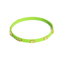 Load image into Gallery viewer, Caryn Lawn Coated Enamel CZ Bangle Green