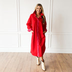 Caryn Lawn Dani Dress Red and Pink