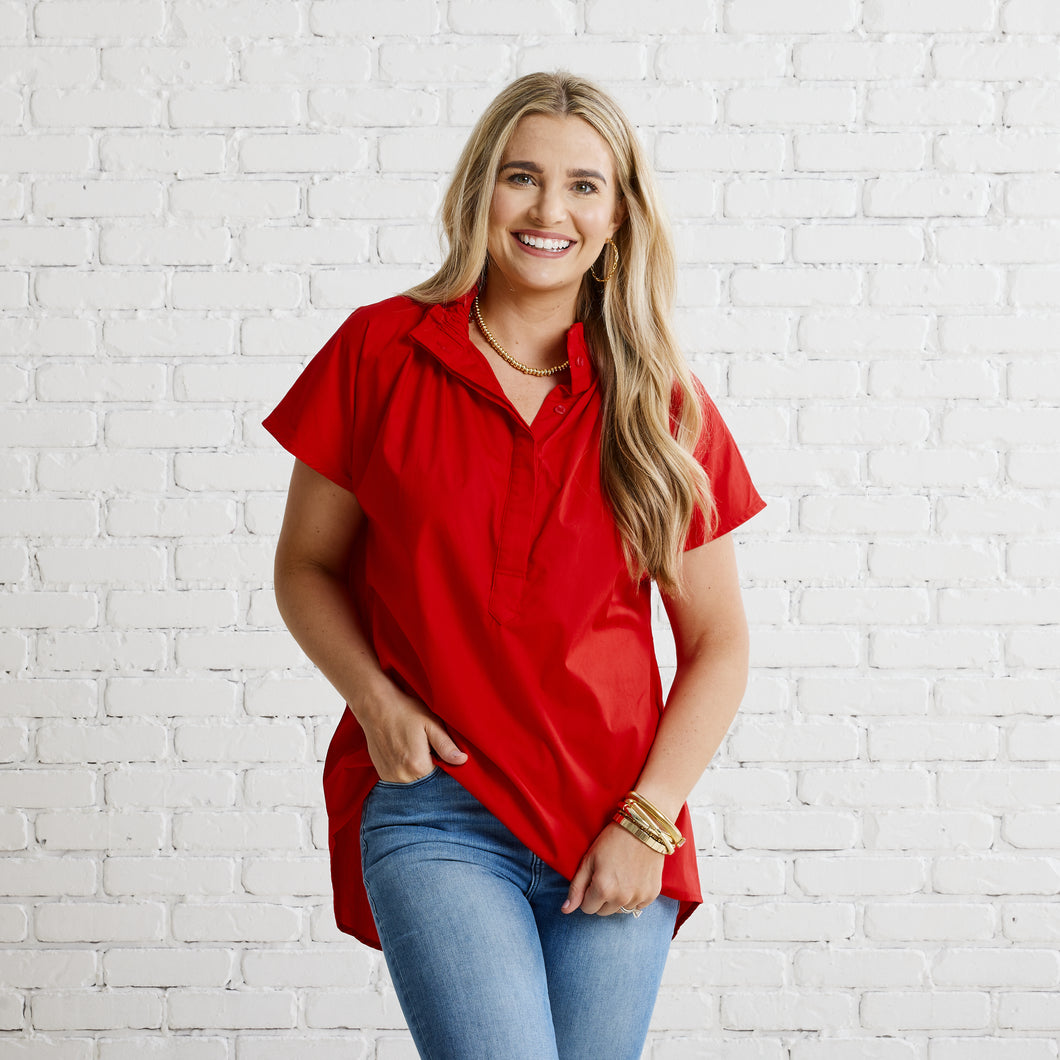 Caryn Lawn Emily Top Red