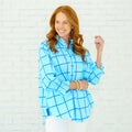 Caryn Lawn Kimberly Park Top Blue and Navy