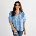 Caryn Lawn Erin Top Blue Poppy