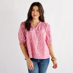 Caryn Lawn Erin Top Rose Poppy