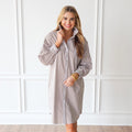 Caryn Lawn Frances Dress Camel Stripe