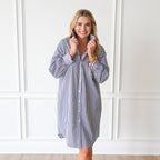 Caryn Lawn Frances Dress Charcoal Stripe