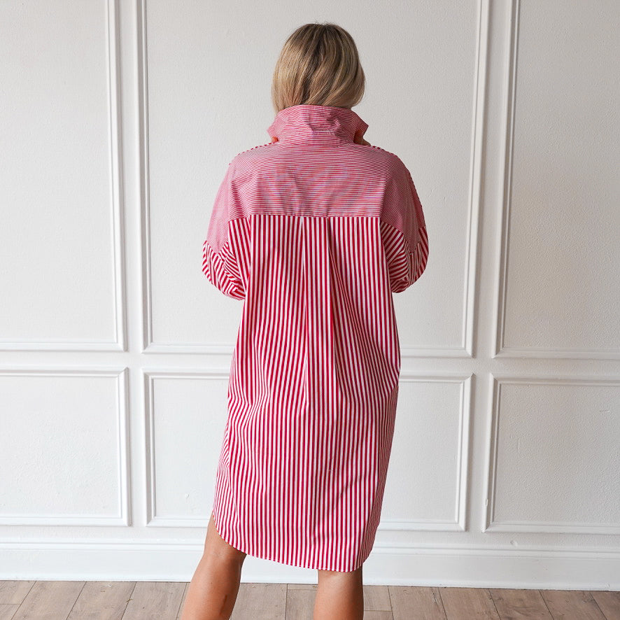 Caryn Lawn Frances Dress Red Stripe