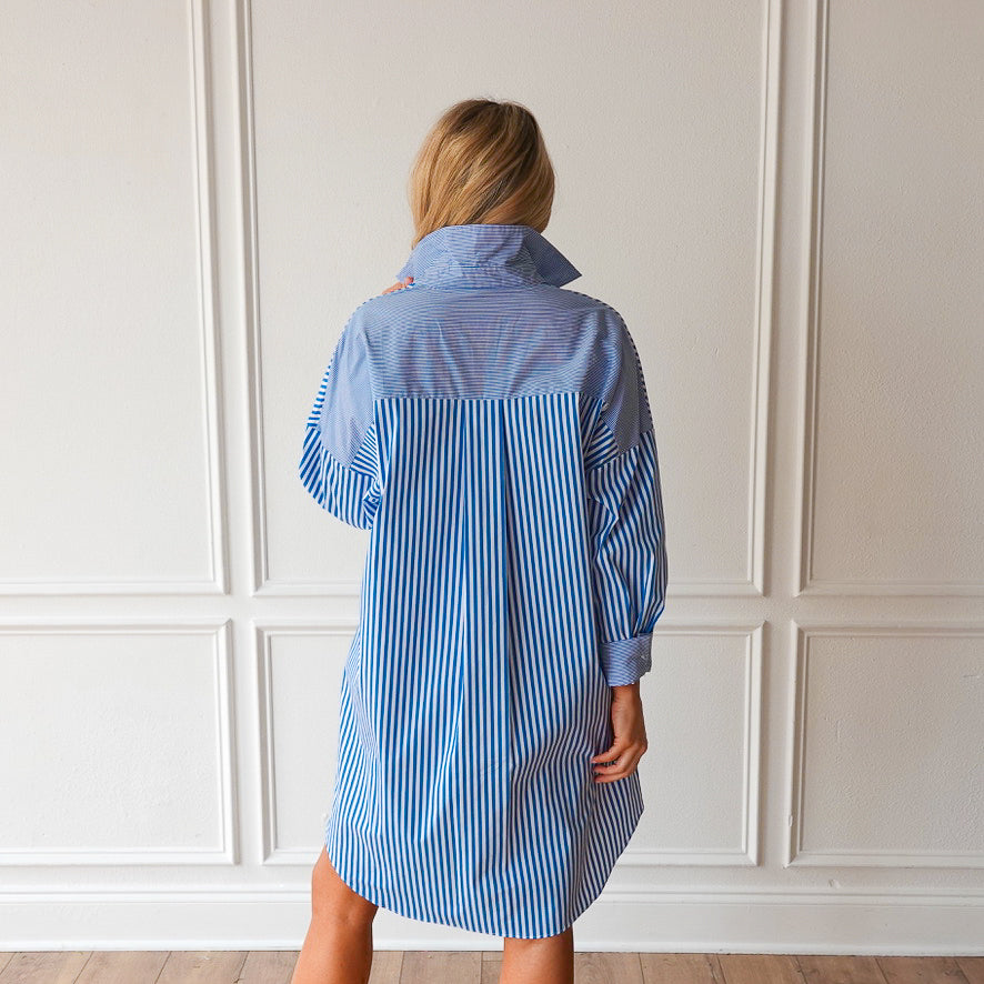 Caryn Lawn Frances Dress Royal Stripe