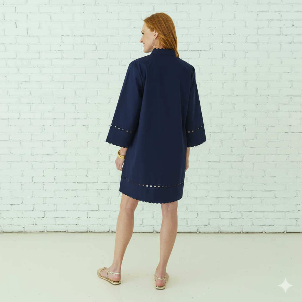 Caryn Lawn Lauren Dress Navy