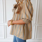 Caryn Lawn Holly Bow Top Khaki Stripe