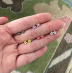 Caryn Lawn Teeny Tiny Flower Earring Teal