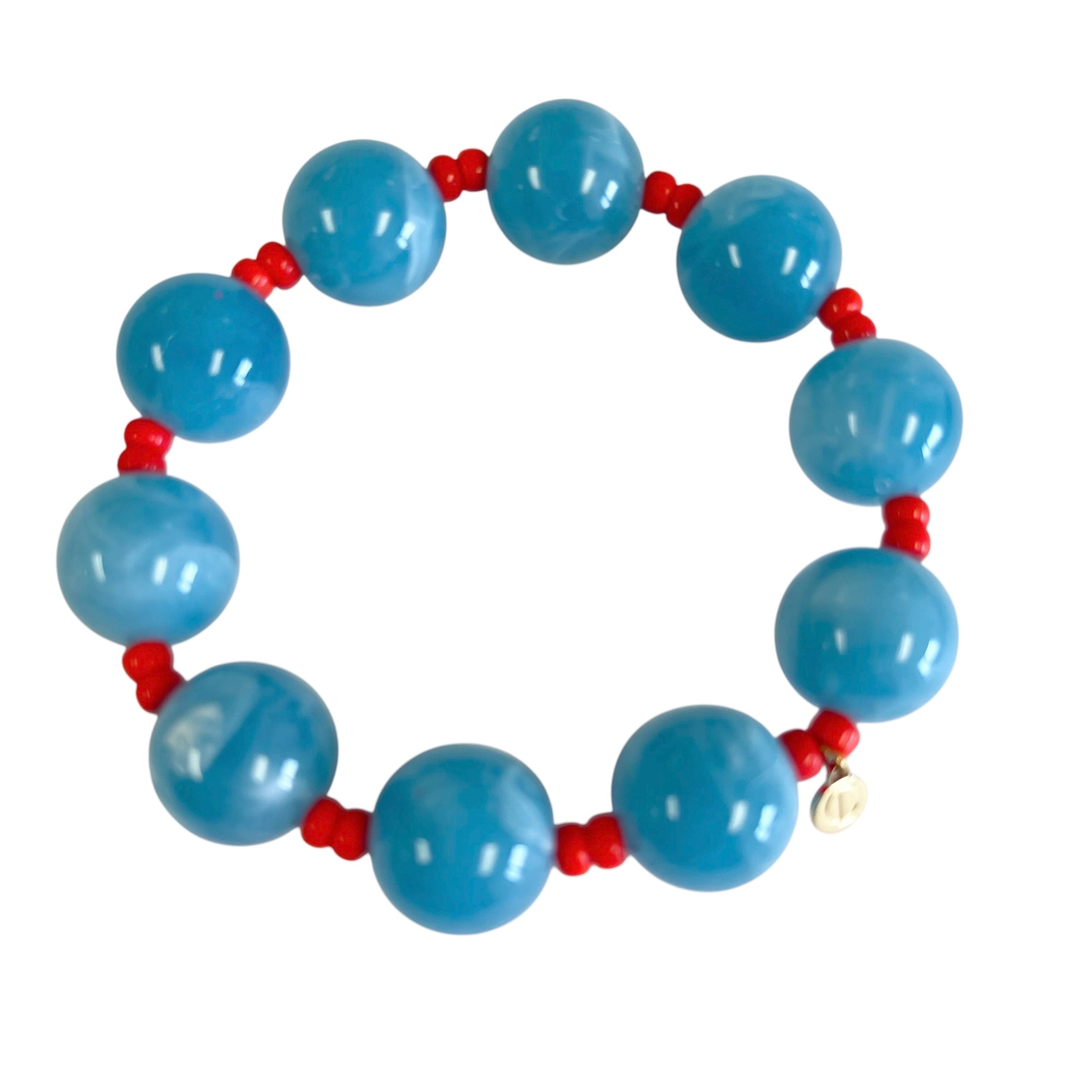 Sicily Bracelet Light Blue/Red