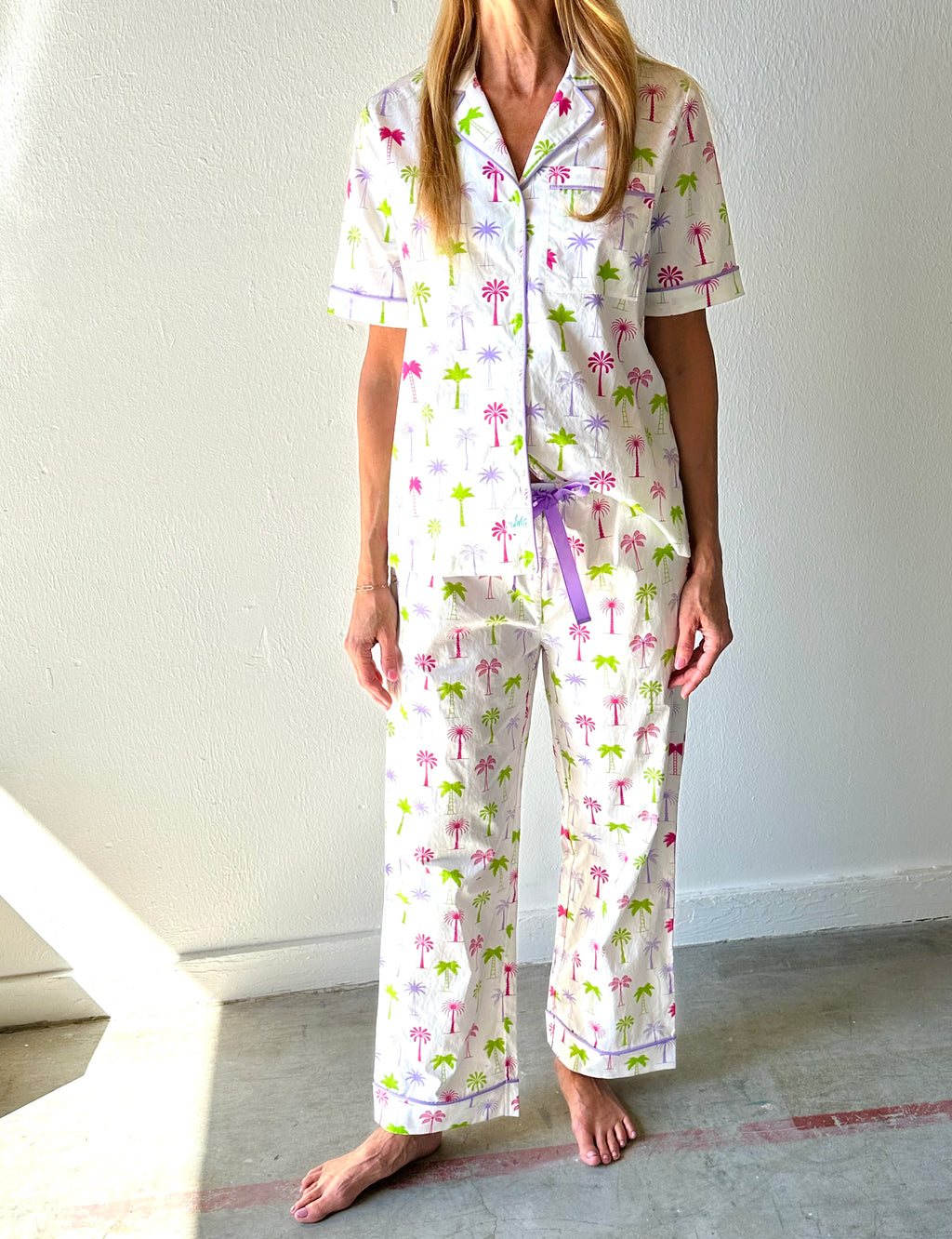 Caryn Lawn Palm Tree Pj Set