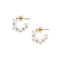 Caryn Lawn Jane Hoop Earring White