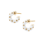 Caryn Lawn Jane Hoop Earring White