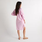 Caryn Lawn Janie House Dress Pink Stripe